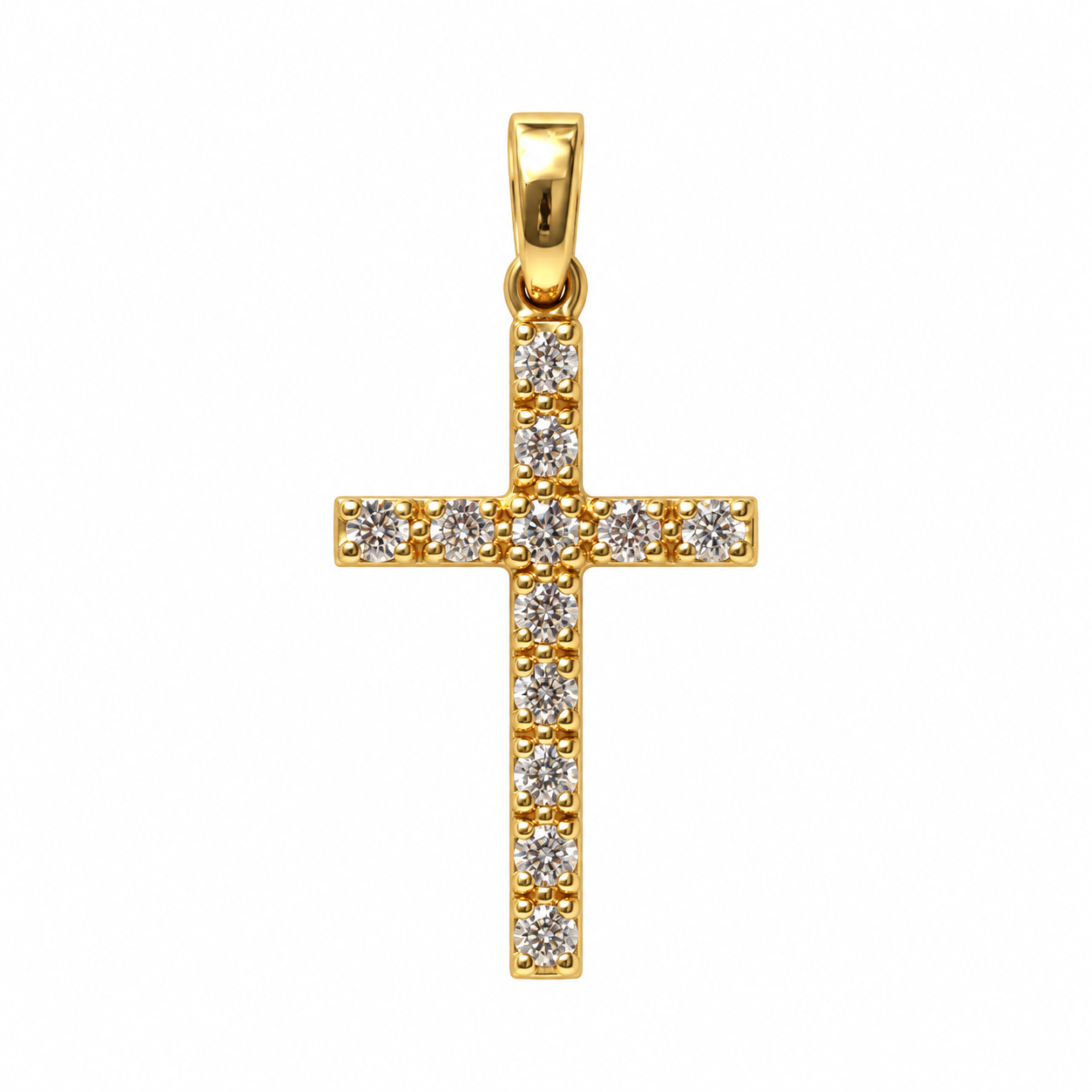 Penjoll creu amb circonita · Or de 18 kt